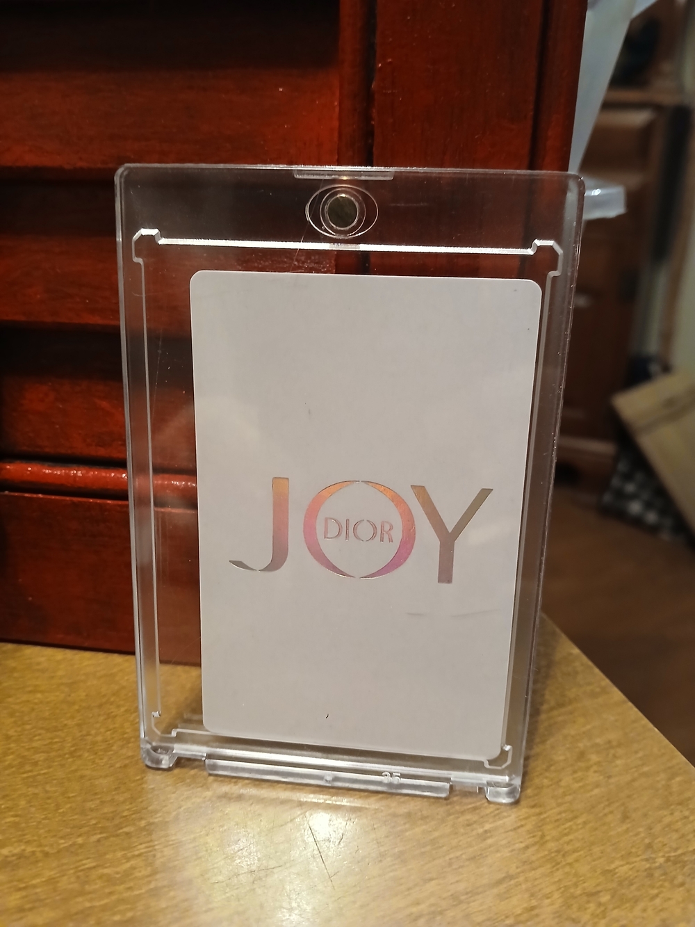 Dior 8 Of Hearts Playing Card In Clear Acrylic Case